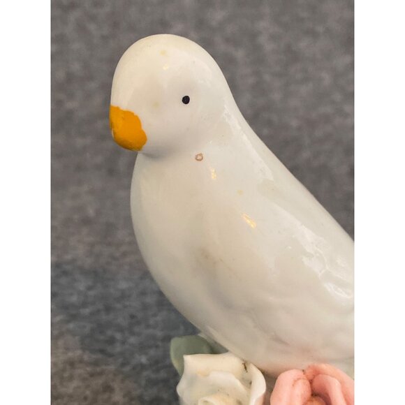 3 Ceramic Bird Figurine Floral Detail Ivory Toned Accent Home Decor Vtg - Picture 10 of 16